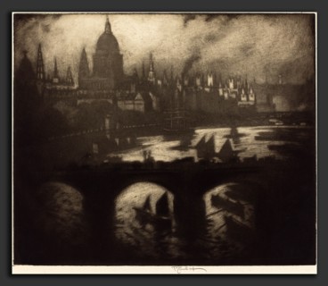 Joseph Pennell, Wren's City, American, 1857 - 1926, 1909, mezzotint on laid paper
