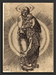 Sebald Beham (German, 1500 - 1550), Madonna on the Half Moon, 1520, engraving