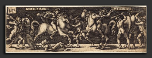 Sebald Beham (German, 1500 - 1550), Achilles and Hector, engraving