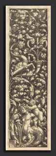 Heinrich Aldegrever (German, 1502 - 1555-1561), Ornament with a Child on the Back of a Sphinx,
