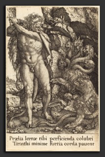 Heinrich Aldegrever (German, 1502 - 1555-1561), Hercules Fighting with the Hydra of Lernea, 1550