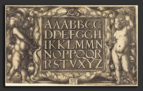 Heinrich Aldegrever (German, 1502 - 1555-1561), Alphabet, c. 1525-1555, engraving