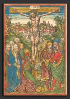 Attributed to Michael Wolgemut (German, 1434 - 1519), The Crucifixion with Saint Mary Magdalene, c.