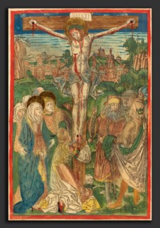 Attributed to Michael Wolgemut (German, 1434 - 1519), The Crucifixion with Saint Mary Magdalene, c.