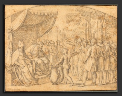 Etienne Parrocel (French, 1696 - 1775), The Drawing of Lots to Divide the Promised Land, black
