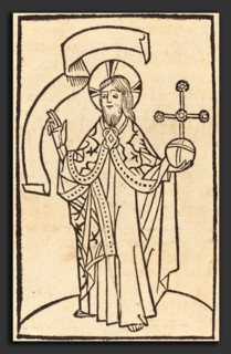 German 15th Century, Christ as Salvator Mundi, c. 1475, woodcut