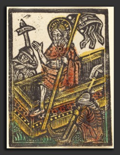 Workshop of Master of the Aachen Madonna, The Resurrection, 1460-1480, metalcut, hand-colored in