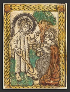 Workshop of Master of the Borders with the Four Fathers of the Church, Christ Appearing to the