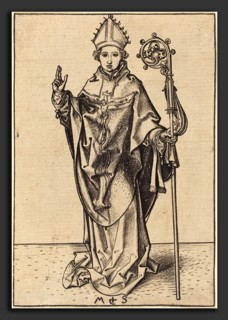 Martin Schongauer (German, c. 1450 - 1491), A Bishop, c. 1480-1490, engraving