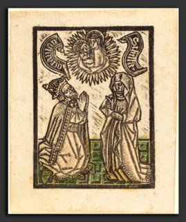Workshop of Master of the Aachen Madonna, Emperor Octavian and the Sibyl, c. 1480, metalcut,