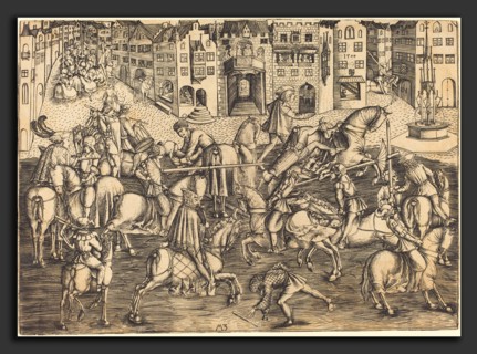 Master MZ (German, active c. 1500), The Tournament, 1500, engraving