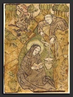 Master of St. Wolfgang (Austrian, active c. 1440-1450), Saint Benedict and the Monk Romanus, c.