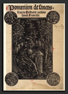 German 15th Century, Franciscan, Pelbartus of Temesvar, in a Garden, c. 1500, woodcut