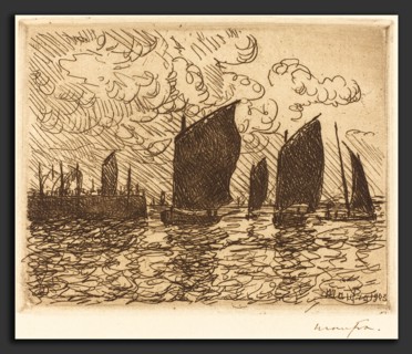 Maxime Maufra, Return of the Boats, French, 1861 - 1918, 1903, etching in black on wove paper