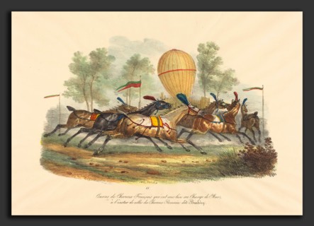 Carle Vernet (French, 1758 - 1836), French Race Horses, hand-colored lithograph