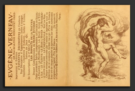 Louis Anquetin (French, 1861 - 1932), Dancing Nude and Advertisement for EugÃ¨ne Verneau's