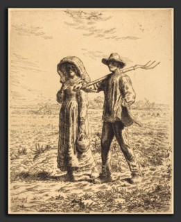 Jean-FranÃ§ois Millet (French, 1814 - 1875), Departure for Work (Le depart pour le travail), 1863,