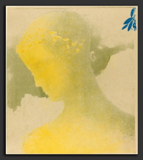 Odilon Redon (French, 1840 - 1916), Béatrice, 1897, color lithograph on chine collé