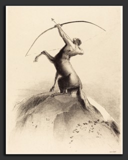Odilon Redon (French, 1840 - 1916), Centaur visant les Nues (Centaur aiming at the Clouds), 1895,