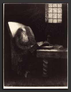 Odilon Redon (French, 1840 - 1916), Le Liseur (The reader), 1892, lithograph