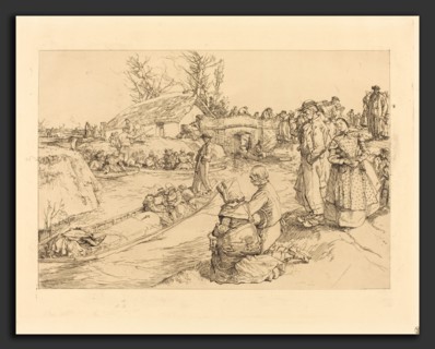 Auguste LepÃ¨re, Burial in the Vendeen Marsh (Un enterrement dans le marais Vendeen), French, 1849
