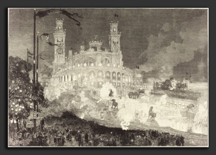 Auguste LepÃ¨re (French, 1849 - 1918), 14 Juillet.  Illumination du Palais du Trocadéro, 1883, wood