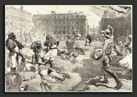 Daniel Vierge (Spanish, 1851 - 1904), Les FÃªtes de Rennes.  La grande Cavalcade Romaine,