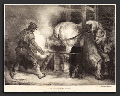 Théodore Gericault (French, 1791 - 1824), The Flemish Farrier, 1821, lithograph
