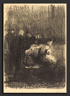 Jean-Louis Forain, Recess of the Hearing, French, 1852 - 1931, 1914, lithograph