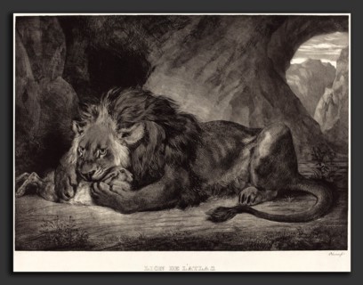 EugÃ¨ne Delacroix (French, 1798 - 1863), Atlas's Lion (Lion de l'Atlas), 1829, lithograph