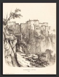 Jules Coignet (French, 1798 - 1860), Fabriques Ã  Tivoli (Buildings at Tivoli), 1828, crayon