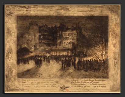 Félix-Hilaire Buhot (French, 1847 - 1898), La Place des Martyrs et La Taverne du Bagne (The Place
