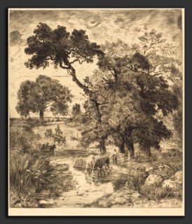 Félix Bracquemond after Théodore Rousseau (French, 1833 - 1914), Evening, 1882, etching and