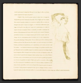 Henri de Toulouse-Lautrec (French, 1864 - 1901), Yvette Guilbert, 1894, lithograph in olive green