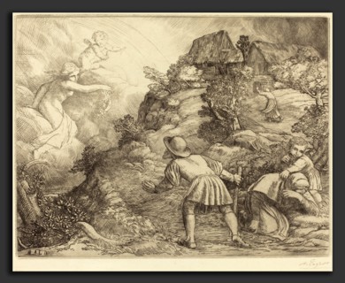 Alphonse Legros, Allegory of the Peasant and Fortune (Le paysan et la fortune: Sujet allegorique,