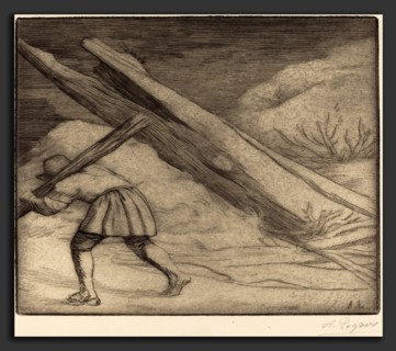 Alphonse Legros, Winter, 1st plate (L'hiver), French, 1837 - 1911, drypoint