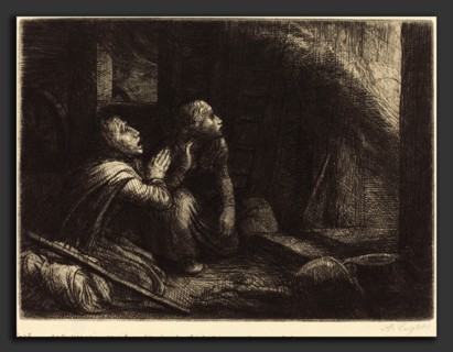 Alphonse Legros, Fire, 3rd plate (L'incendie), French, 1837 - 1911, etching