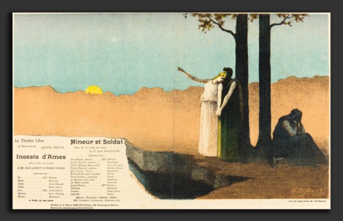 Alphonse Osbert (French, 1857 - 1939), Inceste d'Ã¢mes; Mineur et soldat, 1896, 4-color lithograph