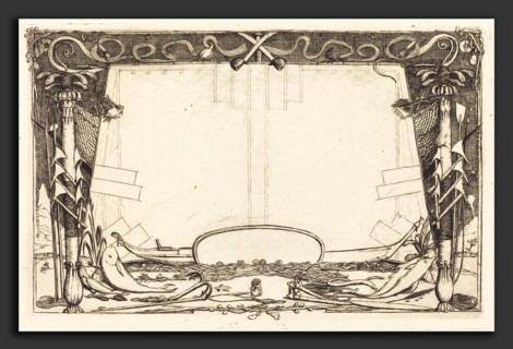 Charles Meryon (French, 1821 - 1868), Couverture du "Voyage Ã  la nouvelle Zélande" (Cover for the