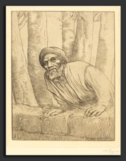 Alphonse Legros, Man Climbing a Wall (L'escalade), French, 1837 - 1911, etching