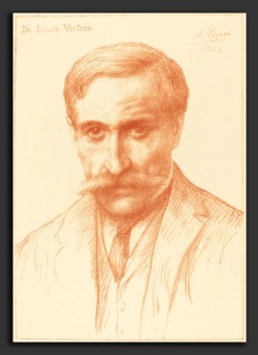 Alphonse Legros, Dr. Louis Vintras, French, 1837 - 1911, 1904, lithograph in red