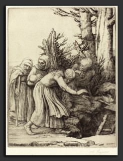 Alphonse Legros, The Triumph of Death: Death Prepares a Dwelling for the Homeless (Le triomphe de
