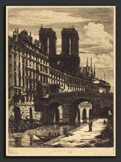 Charles Meryon (French, 1821 - 1868), Le Petit Pont, Paris, 1850, etching and drypoint on