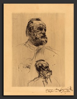 Auguste Rodin (French, 1840 - 1917), Victor Hugo, De Trois Quarts, 1884, drypoint