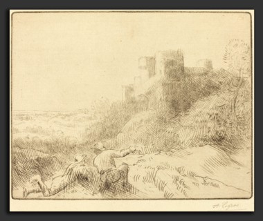 Alphonse Legros, Old Chateau (Un vieux chateau), French, 1837 - 1911, etching