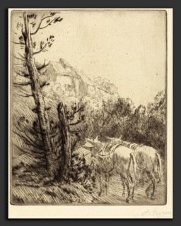 Alphonse Legros, Farm on the Hillside (La ferme sur le coteau), French, 1837 - 1911, etching and