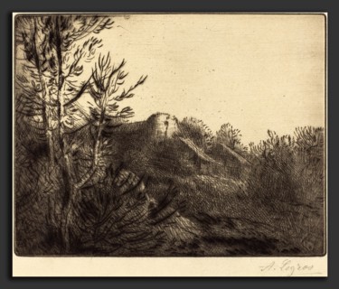Alphonse Legros, View of a Farm (La ferme de Valoux), French, 1837 - 1911, etching and drypoint