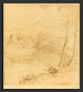 Alphonse Legros, Little Angler (Le petit pecheur a la ligne), French, 1837 - 1911, drypoint