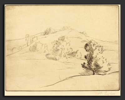 Alphonse Legros, Small Hill (Le coteau), French, 1837 - 1911, etching