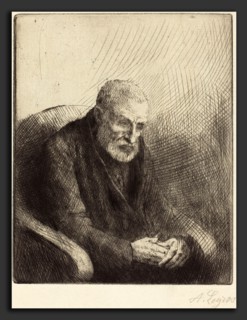 Alphonse Legros, Paralytic (Le paralytique), French, 1837 - 1911, etching